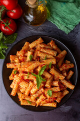 Penne pasta with tomato sauce