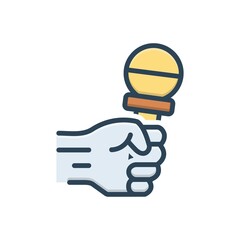 Color illustration icon for journalist