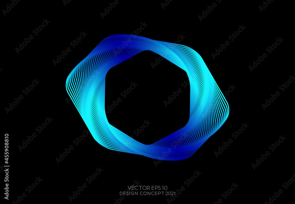 Poster abstract blue round shape background. modern gradinent circle for space symbol and text. vector