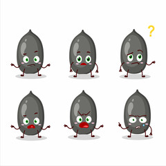 Cartoon character of sunflower seeds with what expression