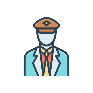 recommend clip art: Color illustration icon for pilot