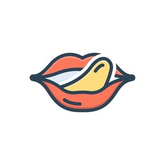 Color illustration icon for licking