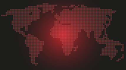 Pink dots vector world map with dark background, globe, travel, destinations, worldmap, international vector stock illustration