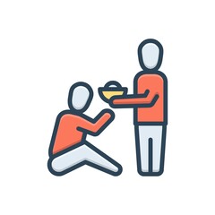 Color illustration icon for generous
