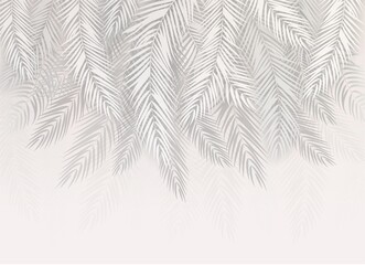 Palm leaves, palm branches, abstract drawing, tropical leaves. - 455910607