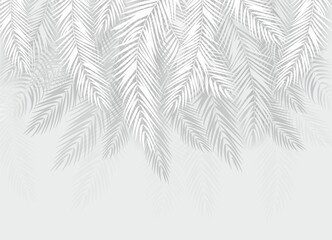 Palm leaves, palm branches, abstract drawing, tropical leaves. © antura