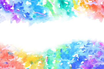 Fototapeta premium 空 雲 虹 水彩 ベクター 背景