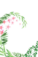 Watercolor flower frames of various formats