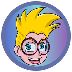 Heads for social media profiles, boys in different styles