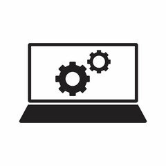 laptop icon, illustration. Flat design