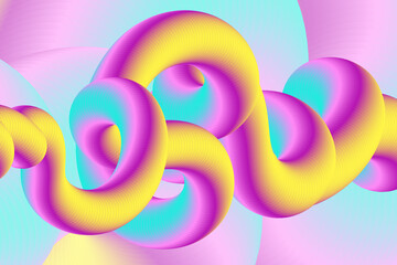 Wave Vector 3D Abstract Fluid Liquid Curve Futuristic Background. Multicolor Banner Creative Graphic Design. Dynamic Elements in Vibrant Modern Colors.