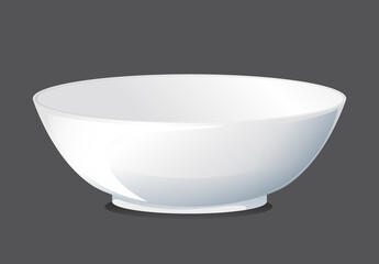 White plain bowl on black background