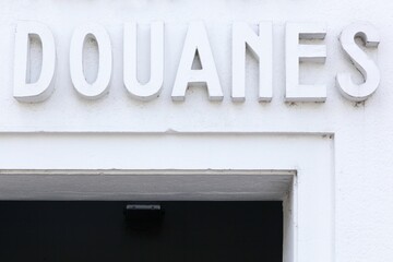 Old customs building in Lyon called douanes in French language, France