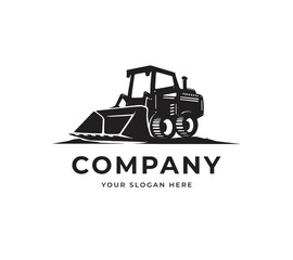 Big backhoe logo Vector Logo Design. Modern Technology Equipment Excavating Logo Design