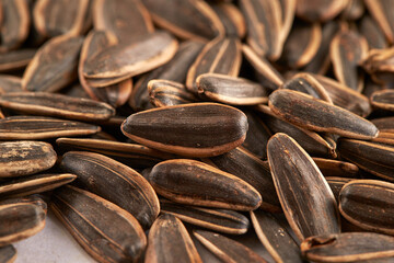 sunflower seeds on a cutting board