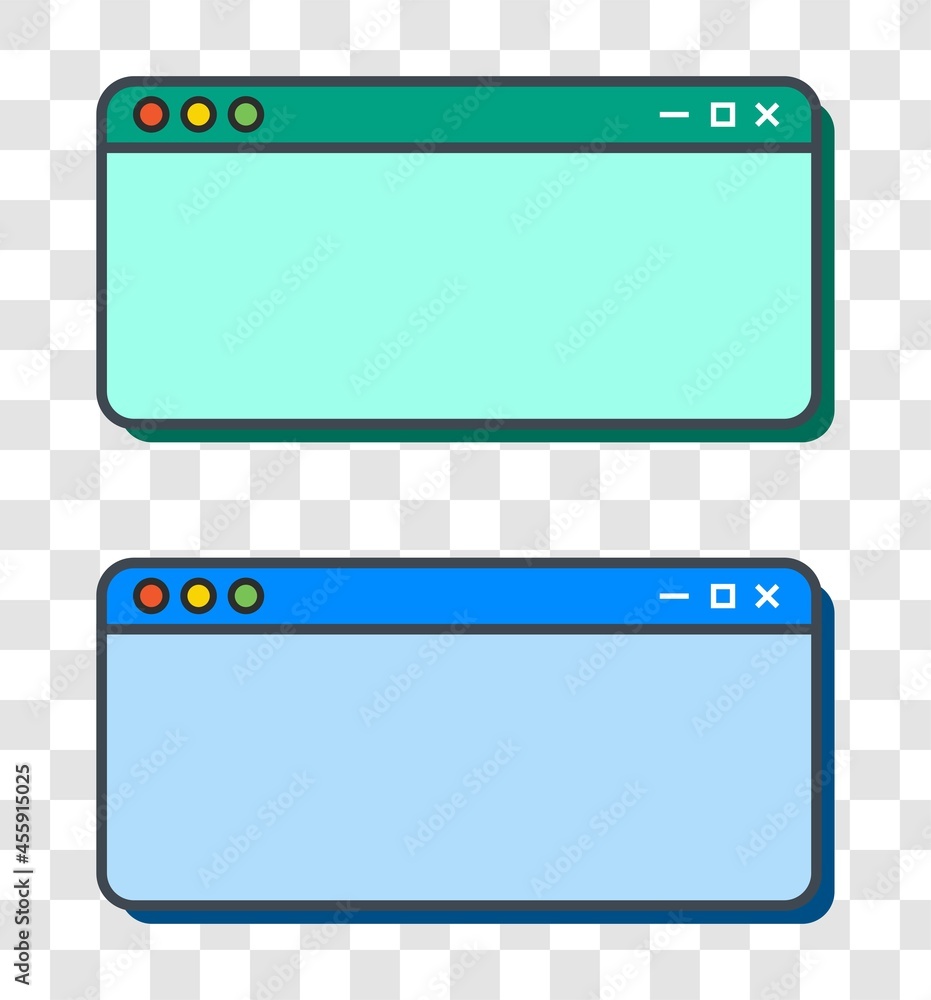 Aufkleber colorful blank computer window template for advertisement, social media post and user interface.