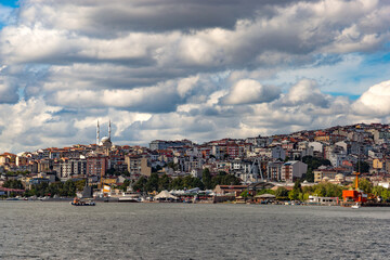 Istanbul city on the coast of Golden Horn bay