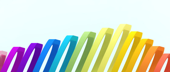 Creative idea Abstract Background LGBT rainbow and success for Different goals on blue. website , banner, poster,Copy Space -3d Rendering
