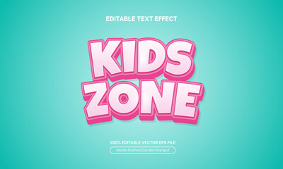 Kids Zone Playful Comic Fun 3D Editable Text Effect, Editable Font Style Theme