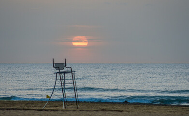 Naklejka premium sunset on the beach
