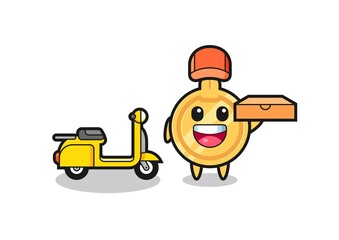 Character Illustration of key as a pizza deliveryman