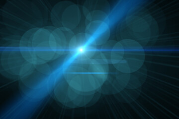 Obraz premium Beautiful optical lens flare effect and bokeh on black blackground