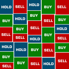 Buy Sell Hold Blocks Background Square
