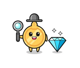 Illustration of key character with a diamond