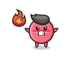 Fototapeta premium medicine tablet character cartoon with angry gesture