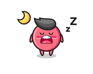 medicine tablet character illustration sleeping at night
