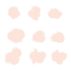 Vector circles of gently pink color. Watercolor brush hand-drawn shape isolated on white background. App design and web design