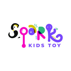 Obraz premium Joyfull spark kids toy logo design inspiration