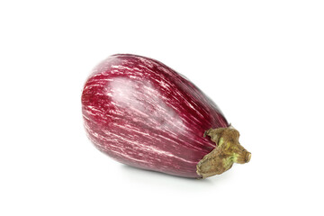 Single fresh eggplant isolated on white background