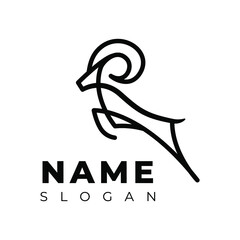 Black ram jumping with text logo design inspiration