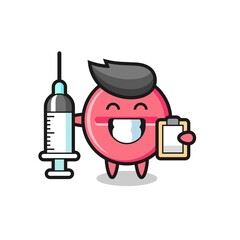 Fototapeta premium Mascot Illustration of medicine tablet as a doctor