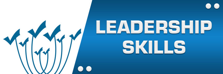 Leadership Skills Blue Lines Tick Marks On Top Left Horizontal 