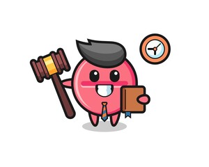 Fototapeta na wymiar Mascot cartoon of medicine tablet as a judge