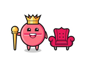 Mascot cartoon of medicine tablet as a king