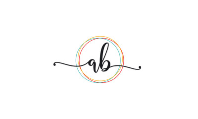 Initial A B letter handwriting logo Design

