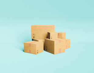 minimal delivery packages stacked