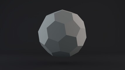 Fototapeta premium 3d rendering of a mysterious geometric object, a crystal. A white platonic isolated on a white background with a shadow on the surface. Abstract background, object, mathematical riddle.