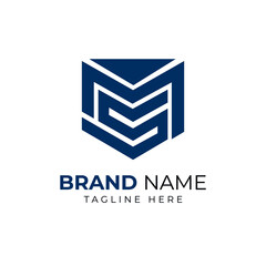 Initial MS SM vector modern style and minimalist logo design