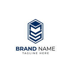Initial MS SM vector modern style and minimalist logo design