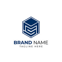 Initial MS SM vector modern style and minimalist logo design