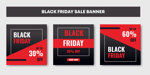 Black friday banner, social media post template,