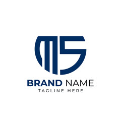 Initial MS SM vector modern style and minimalist logo design