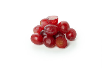 Red ripe grape isolated on white background