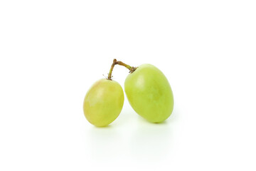 Green ripe grape isolated on white background