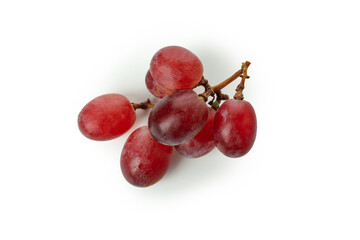 Red ripe grape isolated on white background
