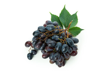 Dark ripe grape isolated on white background